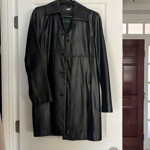 Danier high quality real leather jacket, size 6-8, black